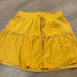 Yellow mini skirt